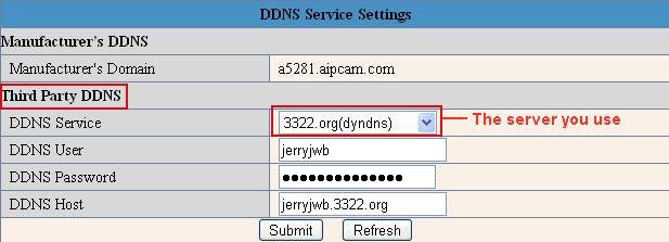 1 Third Party DDNS If you use third party DDNS, please choose the server you use, such as 3322.