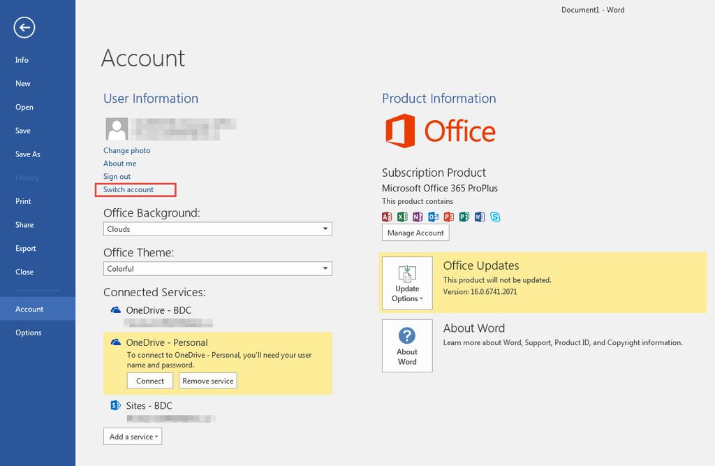 How to connect to Office 365 for the first time If you are opening the link and try to open a specific document, you can already be connected to Office 365 via your personal account To disconnect,