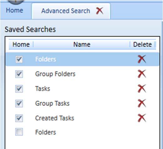 GreenFolders 3.8 User Guide Using the Home Screen You can select or clear the check boxes of the saved searches to display them on the Home Screen.