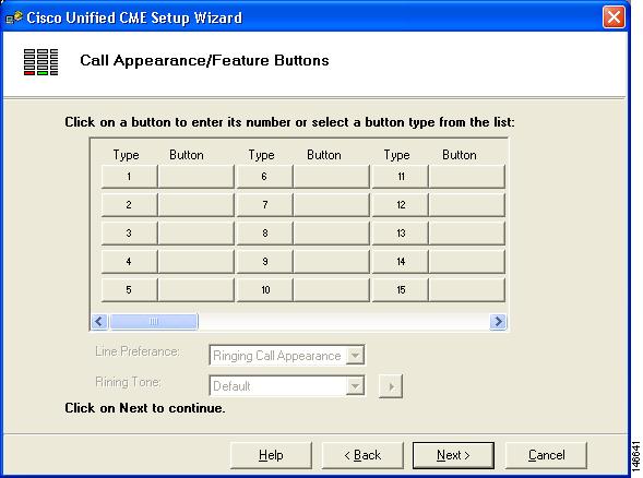 Setup Wizard Figure 9 Call Appearance/Feature Buttons Window ( Advanced View) Step 4 b.