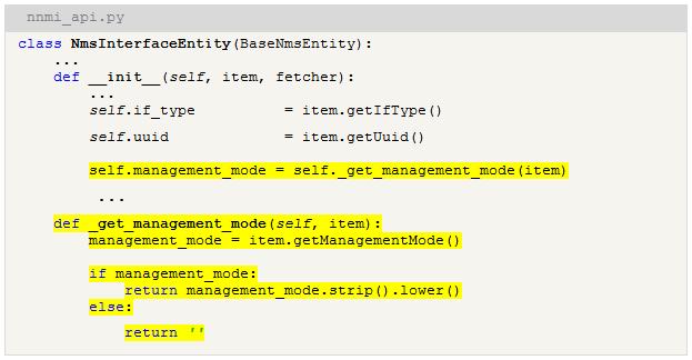 Chapter 10: HP Network Node Manager (NNMi) Integration makes it lowercase. 3. Property reporting Once the modifications to nnmi_api.