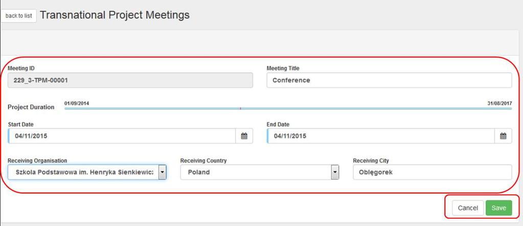 4. Fill in the meeting details. Complete the details (blank fields) as applicable for the meeting.
