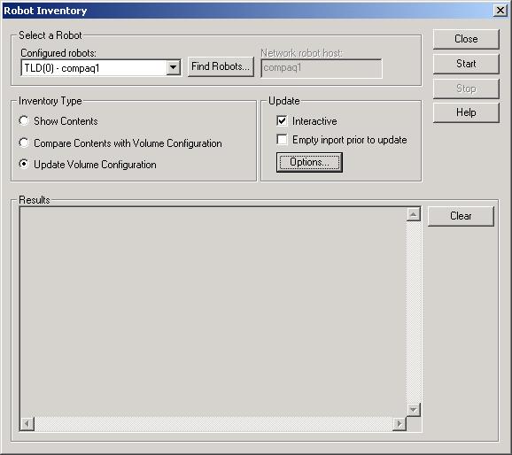 In the Media and Device Management window shown in Figure 10, right-click on the robot as shown and select Inventory