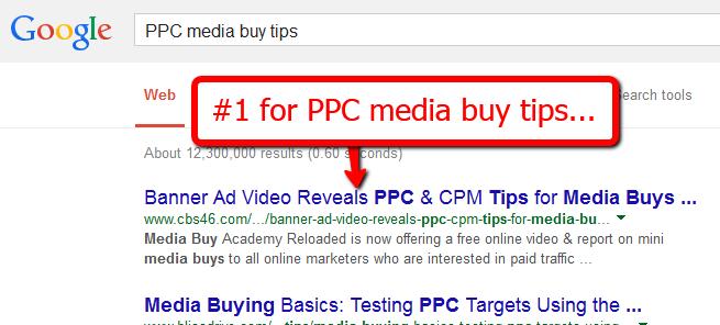 .. We're also #1 on Google for PPC media buy tips.
