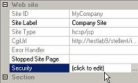 Working With the Site Hierarchy 3. Click the Security property (Figure 12 9). Figure 12 9 Security property 4.