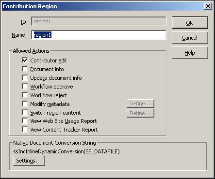 Contribution Region Dialog Element Open link target in new window Ok Cancel Description When checked, the link opens in a new browser window. _blank: The value specified when the link is opened.
