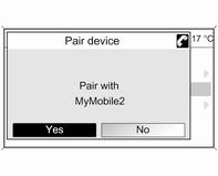 As soon as the Phone portal has detected the mobile phone, the connection set-up can be confirmed. The mobile phone is adopted in the device list and can be operated via the Phone portal.