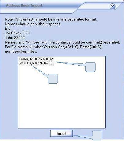 6.1.3 Import Contacts: This section will explain the process for importing multiple contacts.