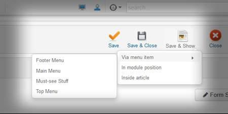 various ways: Via Menu Item: You can present your form via any menu items easily.