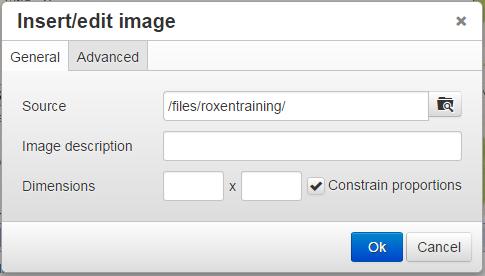 In the Insert/edit image dialog box, type into Source:
