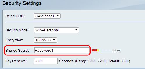 Step 5. Edit the Security of an SSID entry to change or enable the Password. A Security Mode, such as WEP, WPA or WPA2 must be enabled in order to use a password.
