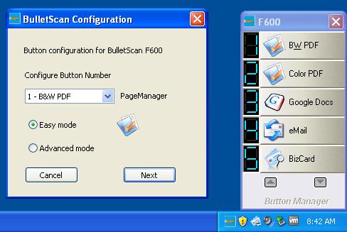 BulletScan Manager icon will be displayed in the Windows System Tray at the bottom right corner of your computer screen.
