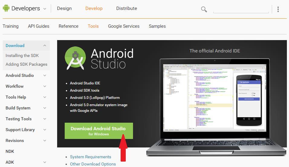 1.6.2. Cài đặt Android Studio Trước hết download bộ cài đầy đủ Android Studio tại link (không phân biệt OS 32 hay 64 bit): http://developer.