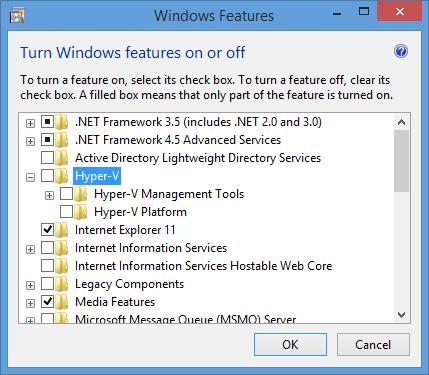 bạn vào Control Panel > Program and Features > Turn Windows feature
