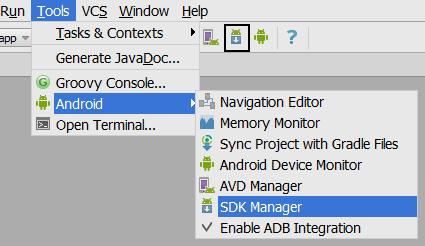 Quản lý Android SDK Manager: Để quản lý SDK Manager (các bộ thư