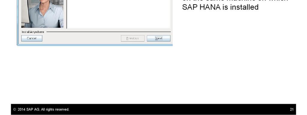 You should use the wizard provided by SAP to install the application. After choosing the option to install analytics, you will come to this window.