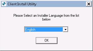 The installation program displays the second Client Install Utility dialog box.