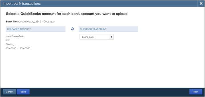 8. You will see the Import bank transactions window. Click Browse, choose your downloaded Web Connect file, and click Next. 9.