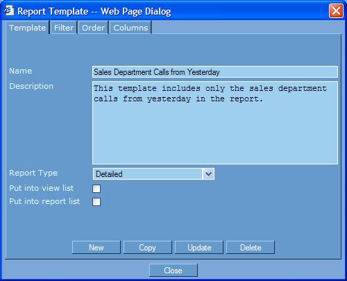3. Use the Report Template drop down list to select the report you would like to delete. If the report is not available then repeat step 2 but select the alternative report builder style.