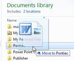 Moving Documents into Folders Now that you have a new folder you can begin organizing your documents by placing them in the folder. Using the mouse, click on the document you wish to move.