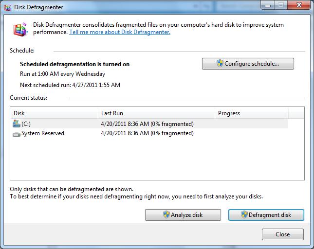 Disk Defragmenter Defragmenting your hard drive is a long process but it is also a very important one since it can speed up your computer and gain disk space by reorganizing the files on your drive.