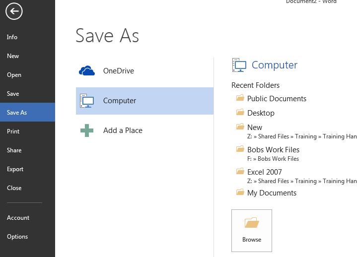 The Save As window will open again. Click on Desktop on the right. This changes where the computer will save the file.