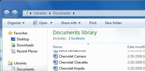 Creating Folders In the Documents folder, click on New Folder.