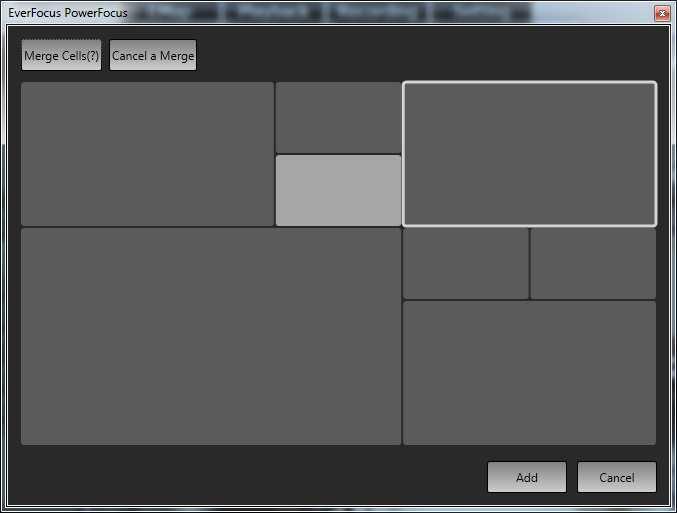add. Click OK to commence customizing your monitor frame layout.