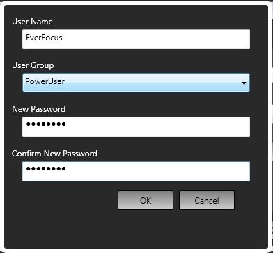 Add new user Remove user: Click Remove to remove user account.