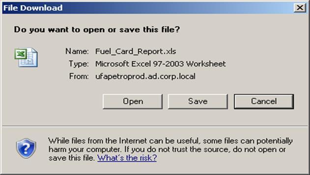 A window will appear asking if you want to Open the file or Save it.