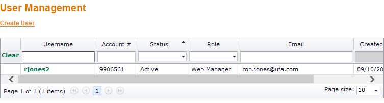 Creating New Card Link Online Users On the User Management view, select