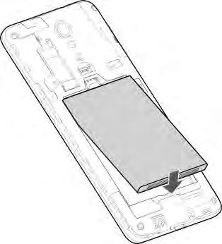 3. Insert the battery by aligning the metal contacts on the battery with the metal contacts in the battery compartment.