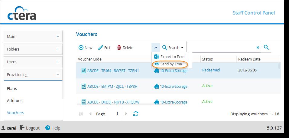 Provisioning 11 Sending Vouchers by Email You can send an email message to end users, notifying them that a voucher has been issued to them.