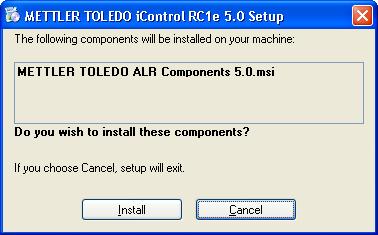 4.5.3 icontrol 5.0 ALR Components Note: In case the icontrol 5.0 ALR Components are not already installed on your system, the icontrol RC1e 5.