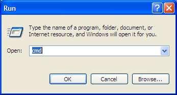 Open a Command prompt (Start > Run > Type cmd in the Run dialog box > Click