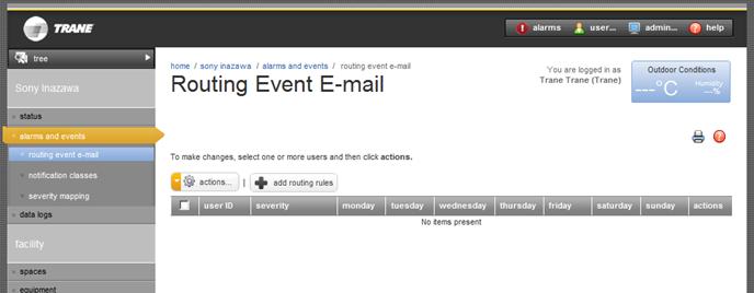 Routing Event E-mail To setup the Routing Event E-mail.