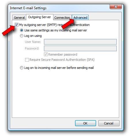 Leave it set to Use same settings as my incoming mail server.