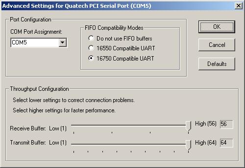 Using configuration utilities B&B Electronics ExpressCard Serial Adapter User s Manual Figure 22 - Windows XP Device manager - Serial Port, Advanced settings box Step Procedure Description Step 11