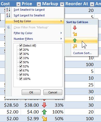 4 Sorting & Filtering with Conditional Formatting Microsoft Excel: Tips, Tricks & Techniques To sort and filter data based on cell color, font color, or conditional formatting, click the arrow next