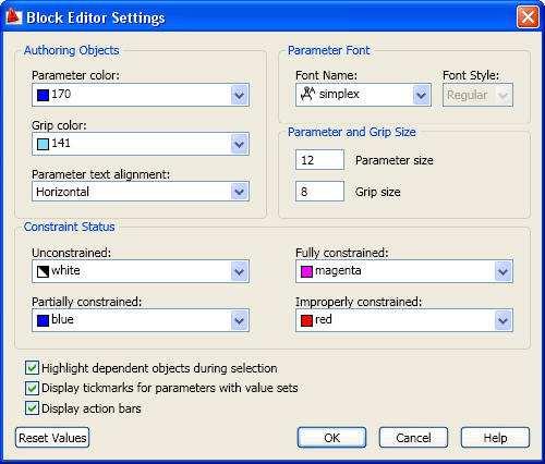 Block Editor Settings A new dialog box, launched with the command BESETTINGS, enables you to control all the settings for the Block Editor environment in one place.
