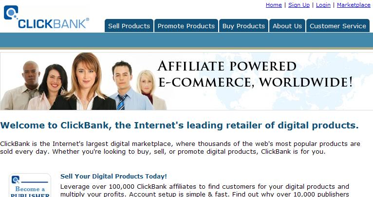 To see which products ClickBank Affiliates can promote, click on the Promote Products link on the top of the ClickBank home page.