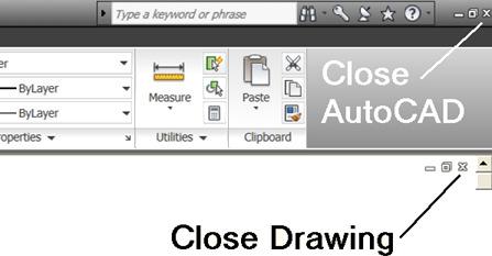 Be careful not to select the X at the end of the Title bar. This exits AutoCAD. Beginning a New Drawing The New command is used to begin a brand new file.