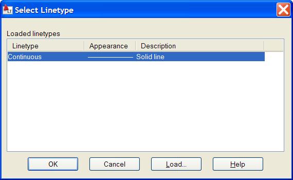 Changing the Linetype of a Layer The linetype of a layer is changed by clicking on in the Linetype column of the layer. A linetype is a series of dashes, dots and spaces.