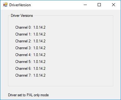 Click Apply to change the settings Verifying PAL-only or NTSC-only setting In the demo application, click on Tools Driver Settings.
