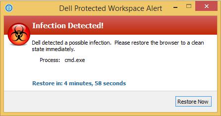 24 Dell Data Protection Protected Workspace Suspicious Activity Detection Protected Workspace has a built in detection engine that detects unsafe behavior within the secure container.