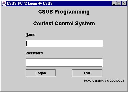 Starting PC 2 will bring up the PC 2 login screen, shown below: To login to PC 2, click once on the Name box on the login screen, enter your assigned team ID, press the TAB key or click on