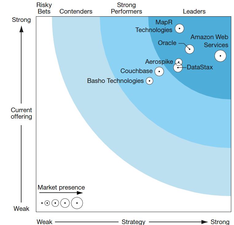 Forrester Wave TM : NoSQL Key-Value Databases, Q3 2014 Comments from Forrester: Oracle s NoSQL database, based on BerkelyDB, has strong adoption and maturity.