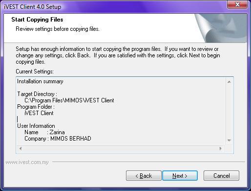 This will allow you to review your settings before copying files