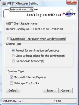 ivest XBrowser Setting 1. To access ivest XBrowser Setting, double-click the icon on system tray.