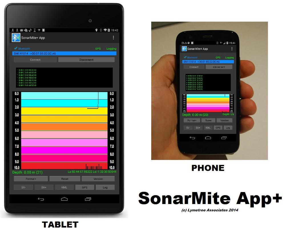 SonarMite Plus Bluetooth App. version 1.0 The SonarMite+ App is based on the free SonarMite App but offering additional features.